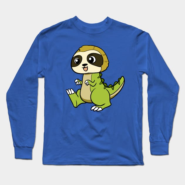 Dino Sloth Long Sleeve T-Shirt by WildSloths